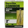 Hillman Common Nail, 2 in L, 6D, Steel, Galvanized Finish 461279